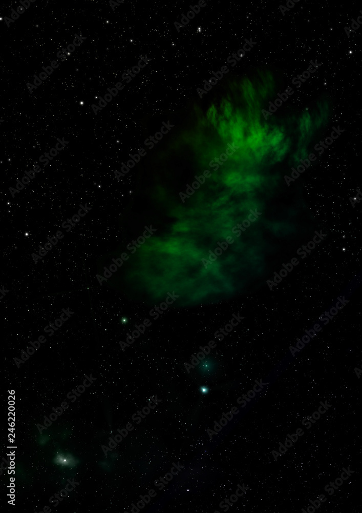 Star field in space and a nebulae. 3D rendering Star field in space and a nebulae. 3D rendering