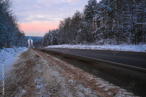  image of a truck on a winter road