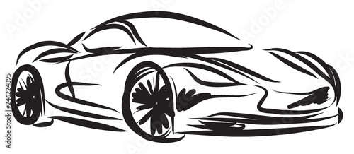 stylized racing car illustration