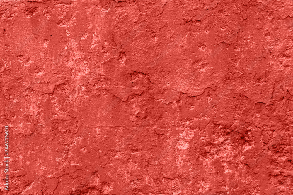 LIVING CORAL. Color of the year 2019 concept. Living coral 2019 paint texture. Pink background