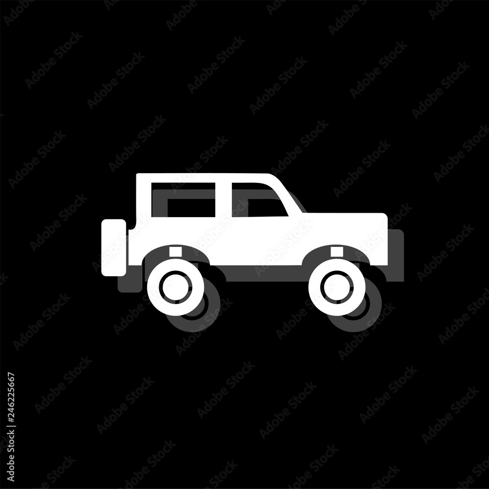 Jeep travel icon flat
