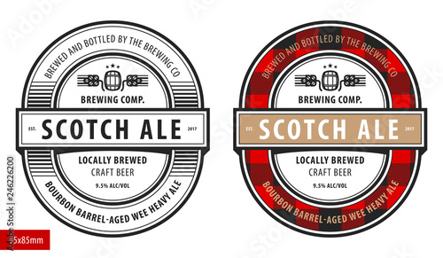 Beer label template in modern style