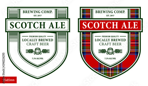 Beer label template in modern style