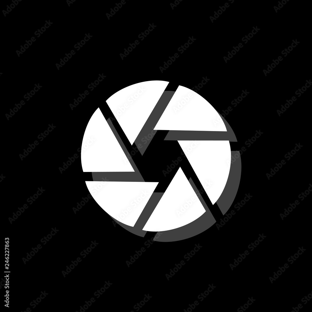 Aperture Diaphragm icon flat Aperture Diaphragm icon flat