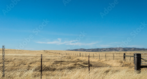 Dry Fields in California. Hot summer in southwestern USA