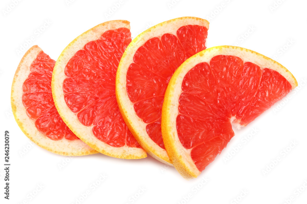 healthy food. sliced grapefruit isolated on white background. top view healthy food. sliced grapefruit isolated on white background. top view