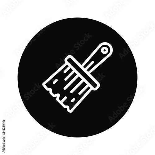 Outline Paint brush icon isolated on white background. Modern, simple vector sign for mobile app and web design.