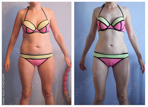 Принти на полотні woman s body before and after weight loss