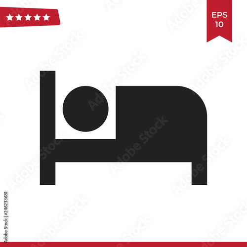 Bed icon vector