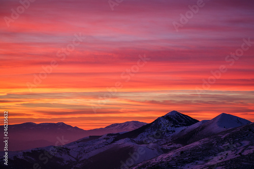Sunset looking Gran Sasso Mountain