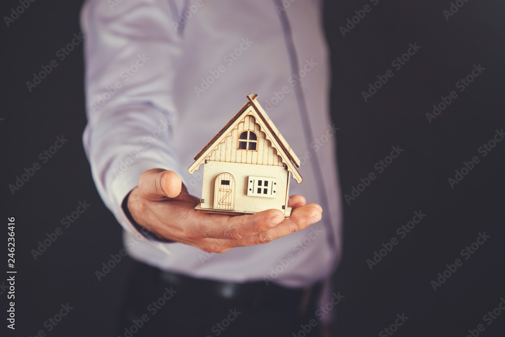 man hand house model