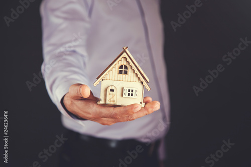 man hand house model