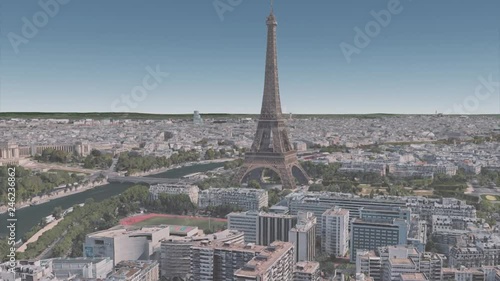 Architecture in the vicinity of the Eiffel tower in the center of Paris photo