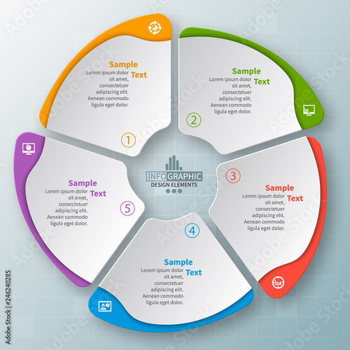 Abstract 3D Paper Infographics. Business template .Vector illustration