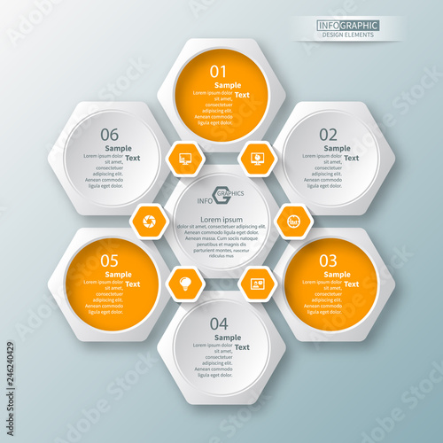 Abstract 3D Paper Infographics. Business template .Vector illustration