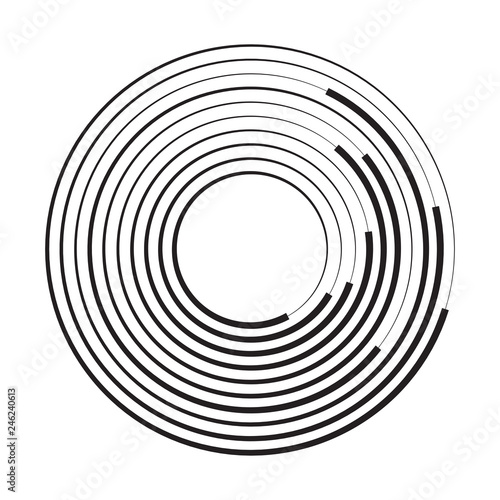 Concentric circle geometric element. Vector illustration