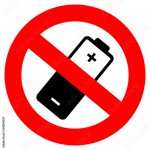 Do not throw batteries in trash vector sign