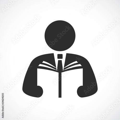 Teacher with book vector icon