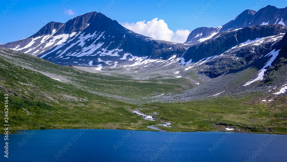 Beautiful Norwegian nature, mountains, gorges