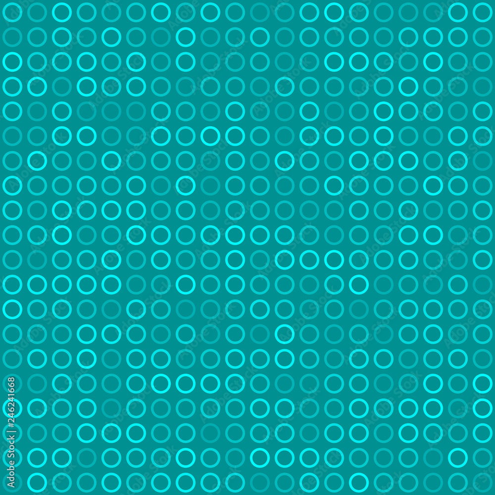 Abstract seamless pattern of small rings or pixels in light blue colors