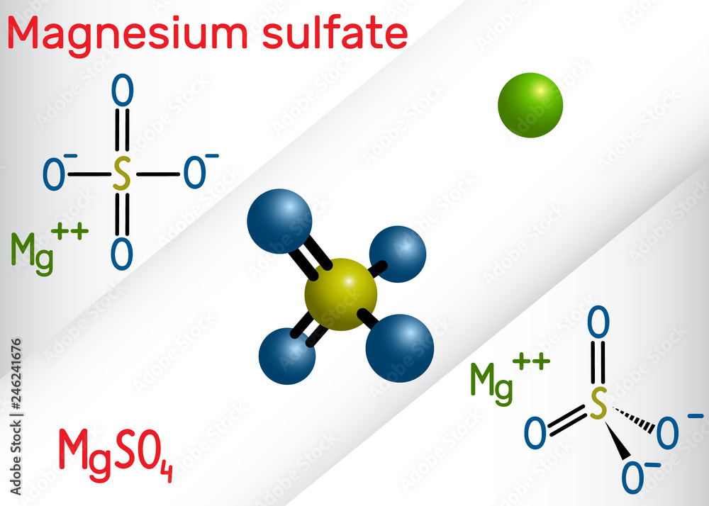 Magnesium sulfate molecule. It is is an salt and