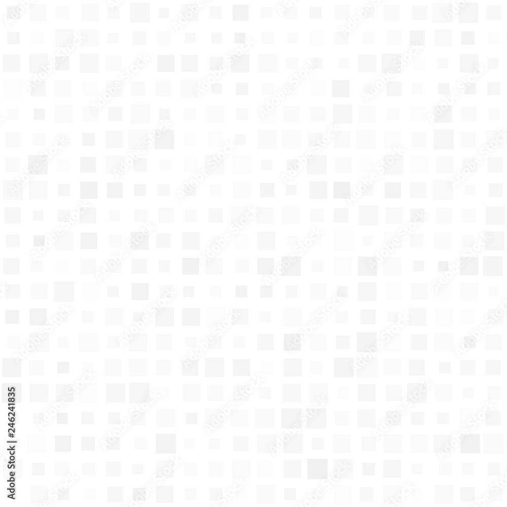 Abstract seamless pattern of small squares in various sizes or pixels in white colors Abstract seamless pattern of small squares in various sizes or pixels in white colors