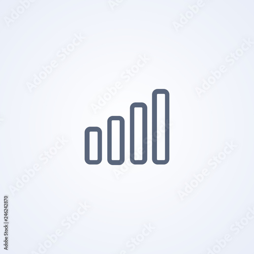 Growth chart  graph  vector best gray line icon
