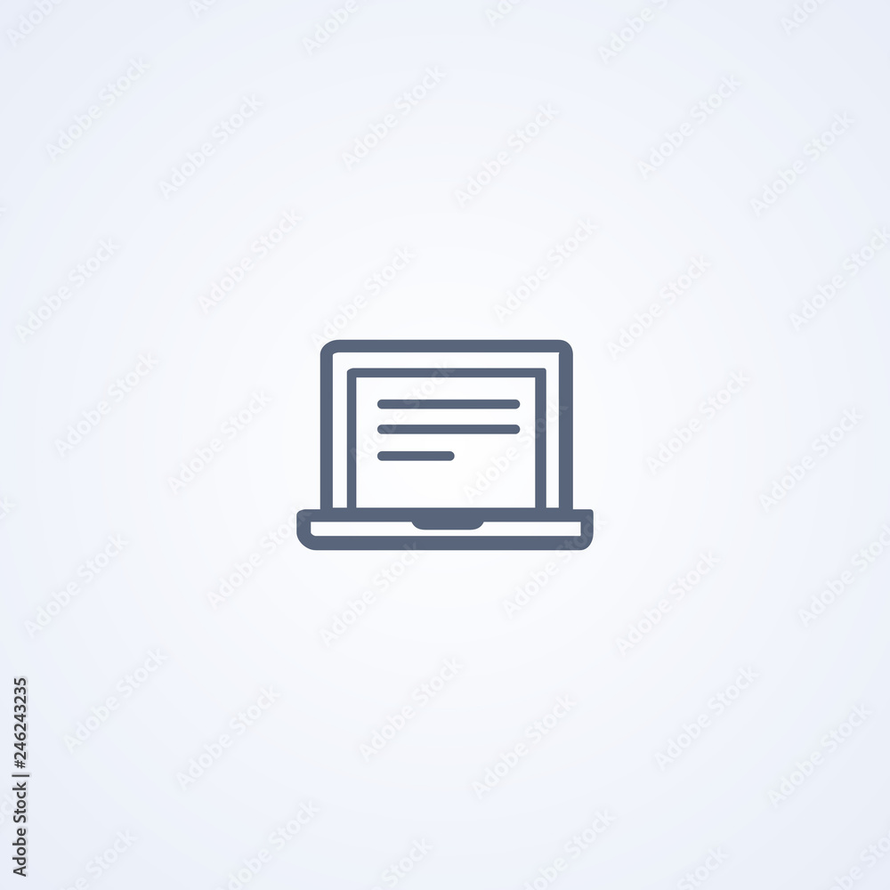 Laptop, notebook, vector best gray line icon Laptop, notebook, vector best gray line icon