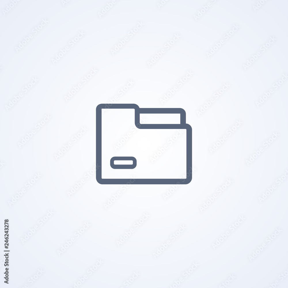 Office folder, vector best gray line icon Office folder, vector best gray line icon