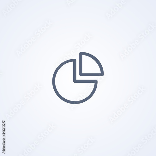 Pie chart, diagram, vector best gray line icon