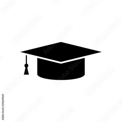 Graduation cap Icon in trendy flat style isolated on white background. Education symbol. Vector illustration