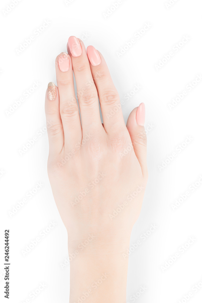 Woman hands with red nail polish isolated on white with clipping path Woman hands with red nail polish isolated on white with clipping path