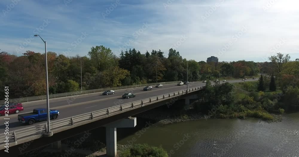 Bridge And Cars Aerial Shot Different Angle Bridge And Cars Aerial Shot Different Angle