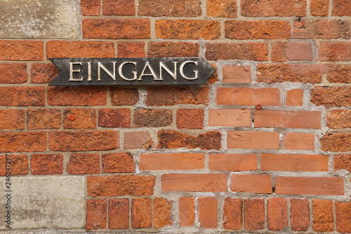 Wallpaper Mural German entrance inscription on a brick wall Torontodigital.ca