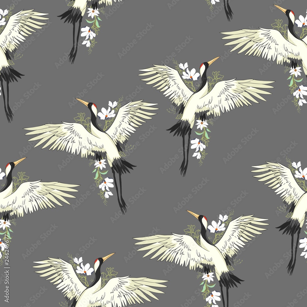 Obraz premium crane, pattern, vector, illustration