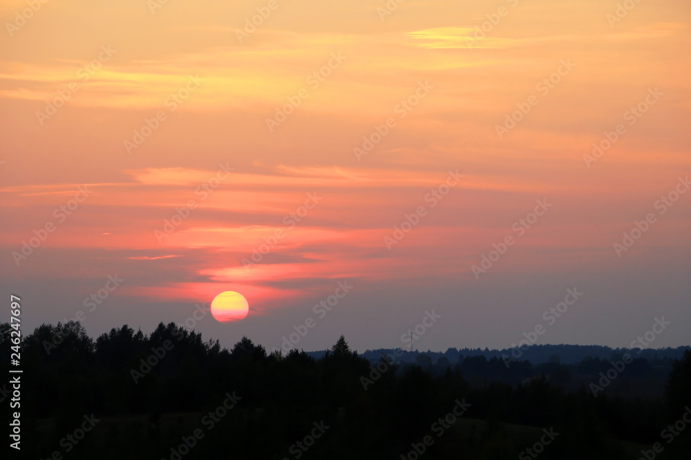 Beautiful shot of the sky during sunset with unusual color and clouds. Beautiful shot of the sky during sunset with unusual color and clouds.
