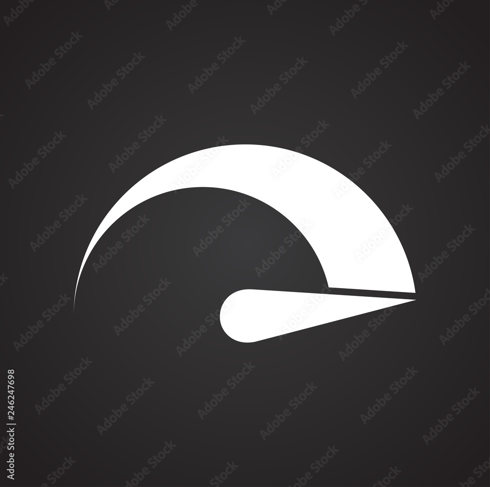 Analog gauge meter on black background for graphic and web design, Modern simple vector sign. Internet concept. Trendy symbol for website design web button or mobile app Analog gauge meter on black background for graphic and web design, Modern simple vector sign. Internet concept. Trendy symbol for website design web button or mobile app