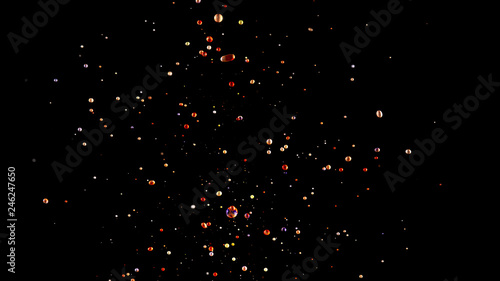 splash of paint, galaxy of colored drops on a black, abstract background