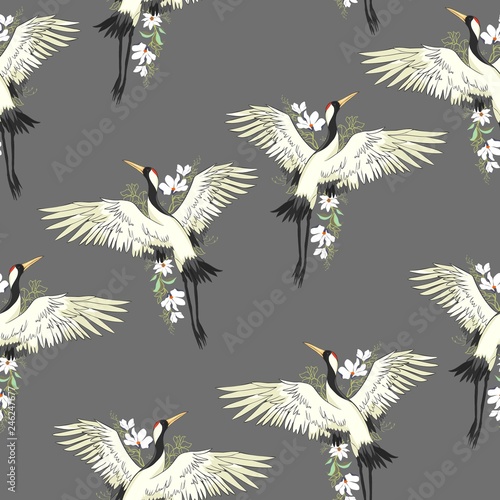 crane  pattern  vector  illustration