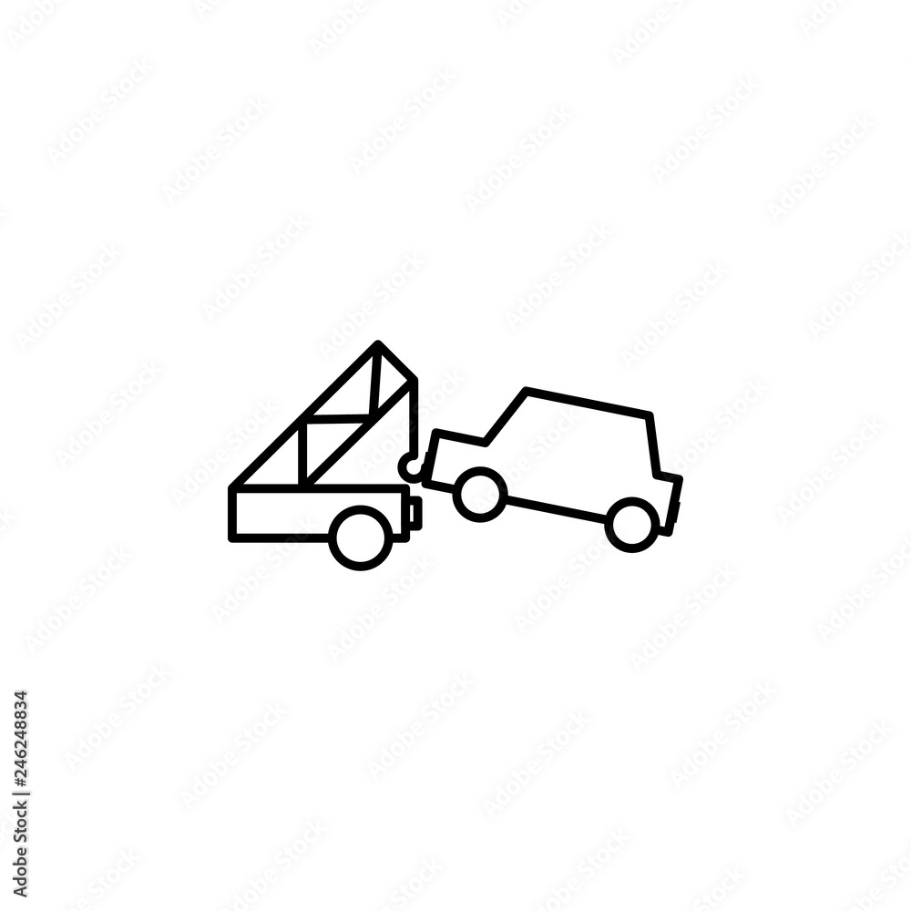 car, crane outline icon. Can be used for web, logo, mobile app, UI, UX