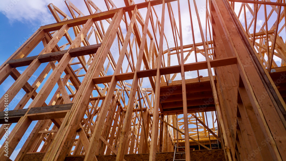 New construction of a house Framed New Construction of a House Building the ground up New construction of a house Framed New Construction of a House Building the ground up