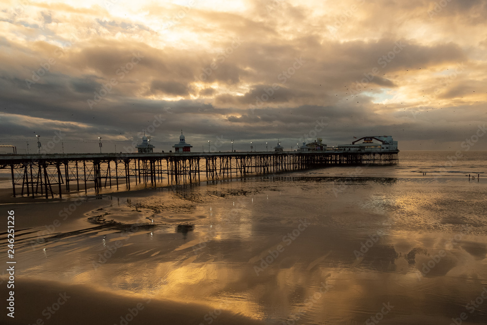 Obraz premium dramatic evening in Blackpool