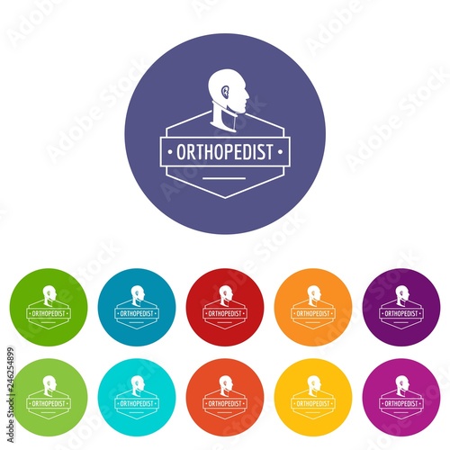 Neck orthopedic icons color set vector for any web design on white background