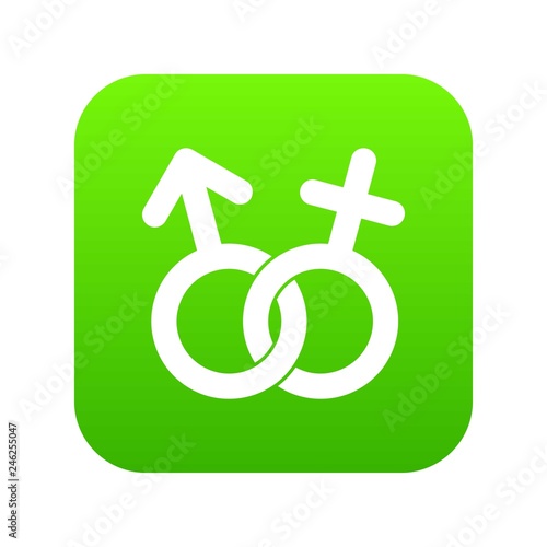 Gender symbol icon digital green for any design isolated on white vector illustration