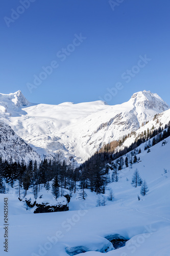 Grossvenediger and Innergschloess valley in winter © Ulrich Willmünder