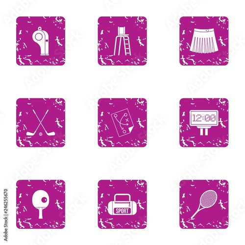 Rollick icons set. Grunge set of 9 rollick vector icons for web isolated on white background