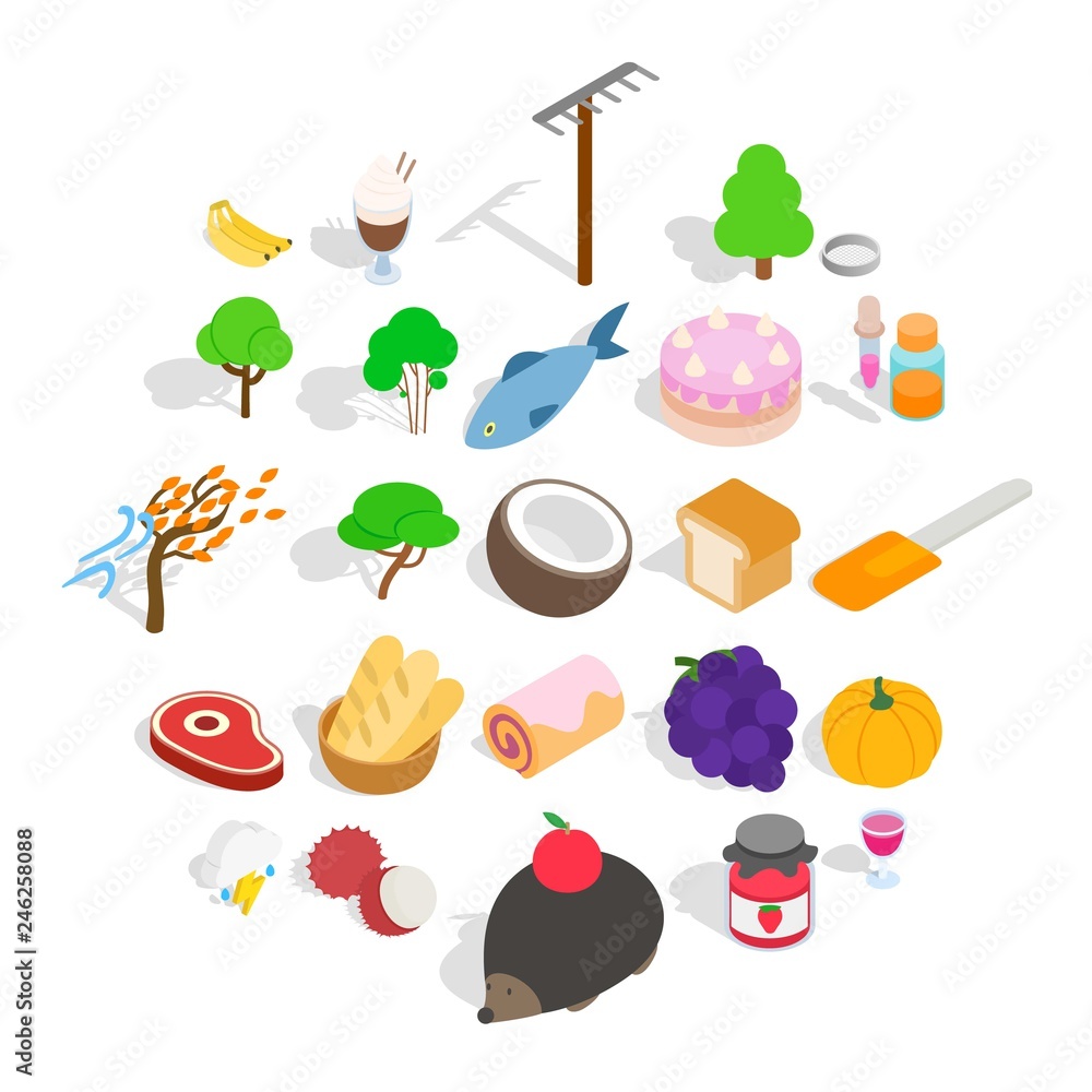 Peasant farming icons set. Isometric set of 25 peasant farming vector icons for web isolated on white background Peasant farming icons set. Isometric set of 25 peasant farming vector icons for web isolated on white background