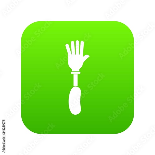 Prosthesis hand icon digital green for any design isolated on white vector illustration