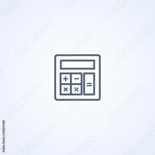 Calculator, vector best gray line icon