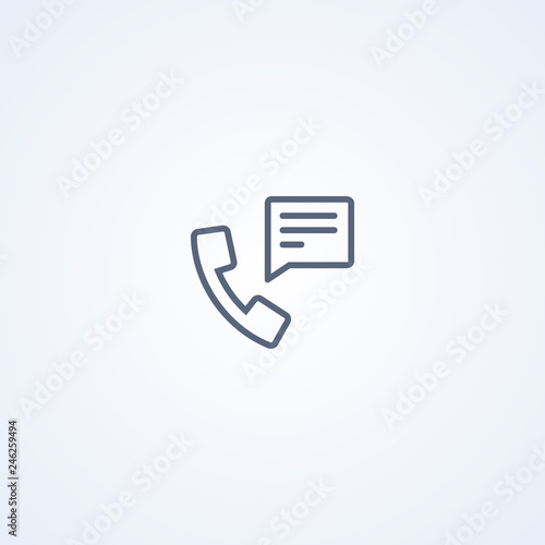 Call, vector best gray line icon